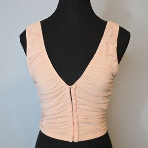 Forever 21 Peach Ruched Crop Top